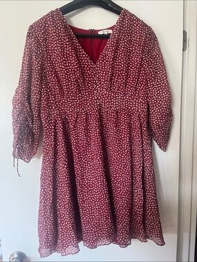 Madewell Red Floral Print Dress